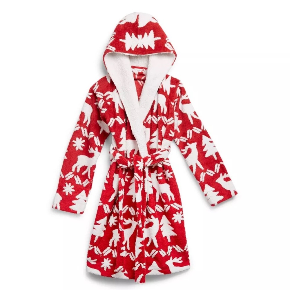 NWT Vera Bradley Cozy Life Jacquard Fleece Robe - Reindeer Red - S-M